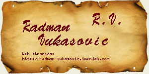 Radman Vukasović vizit kartica